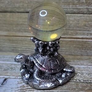 Silver sea turtle sphere stand, crystal sphere stand, crystal ball‎ Holder